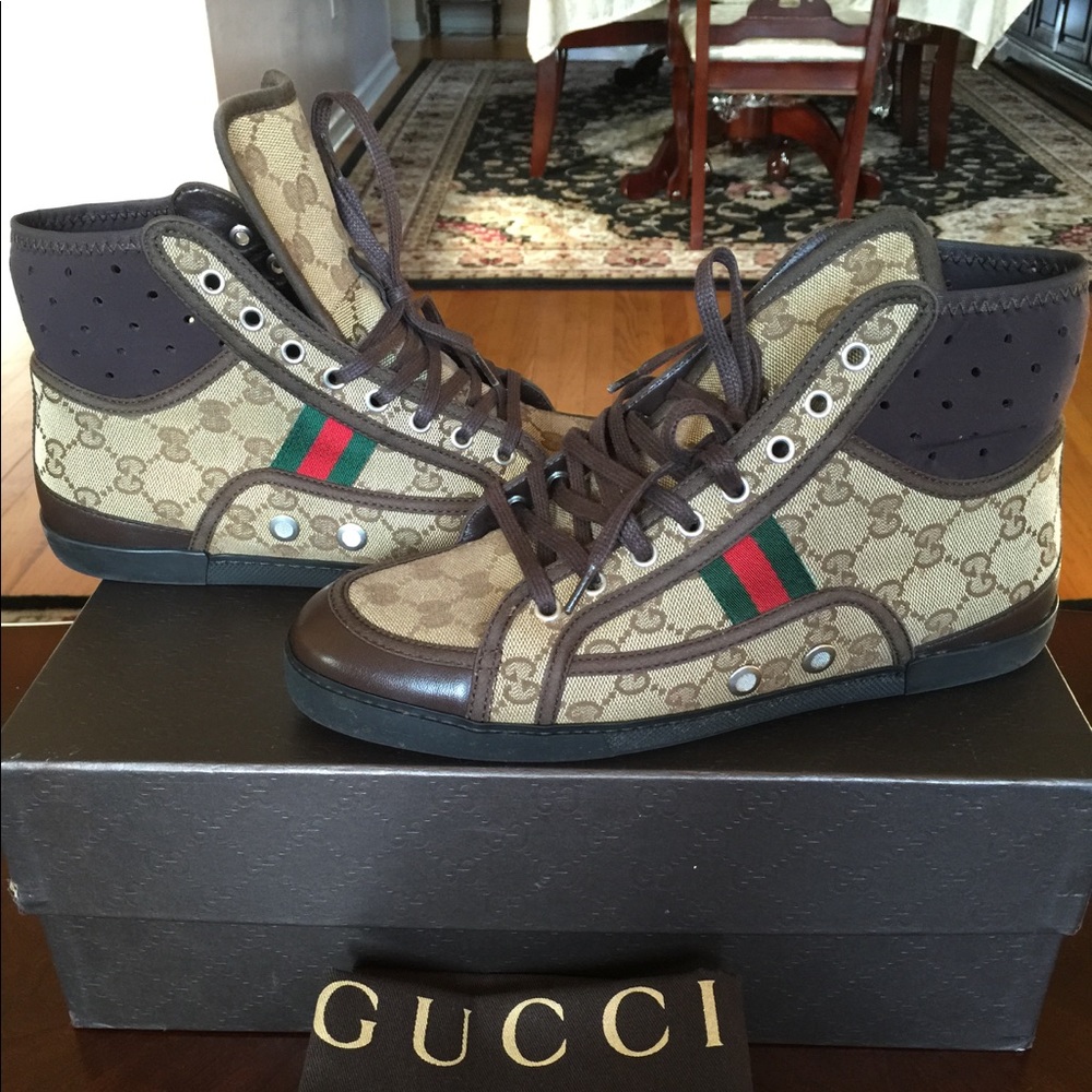 COPY - Men's Gucci Canvas Hightop Sneakers  Sz 6.5/7